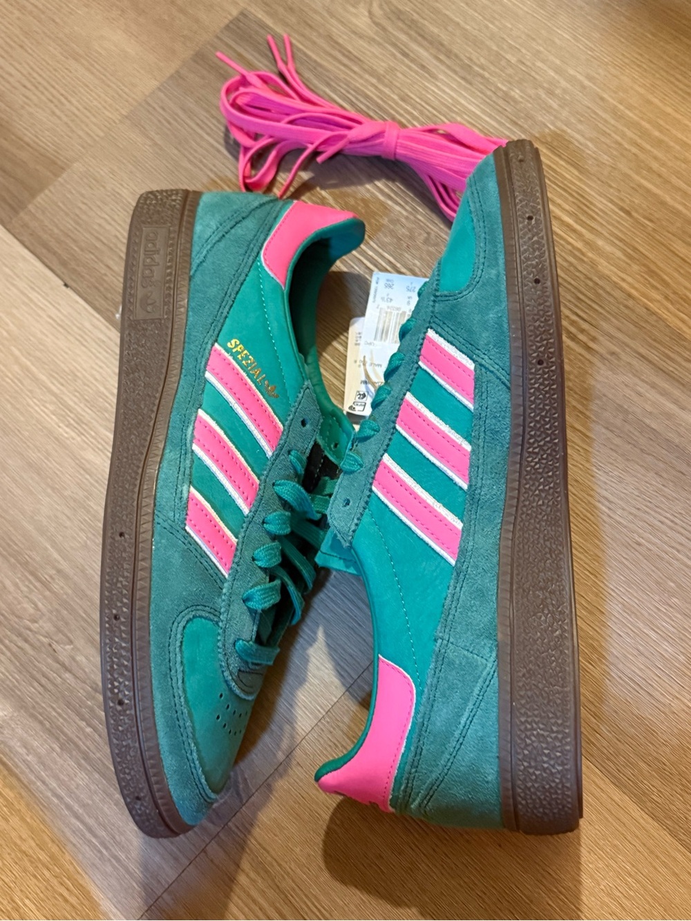 adidas Samba Teal Green with Hot Pink Accents - Picture 10 of 15